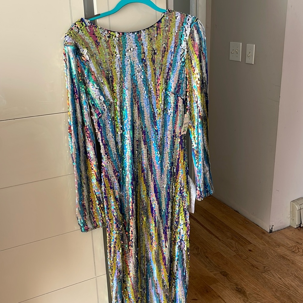 Dress the Population Sequin Long Sleeve Dress